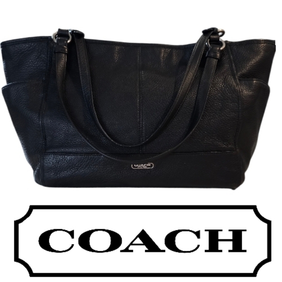 Coach Handbags - Coach Park Carrie Black  Pebbled Leather Tote Hand Bag Shoulder Bag# F29898